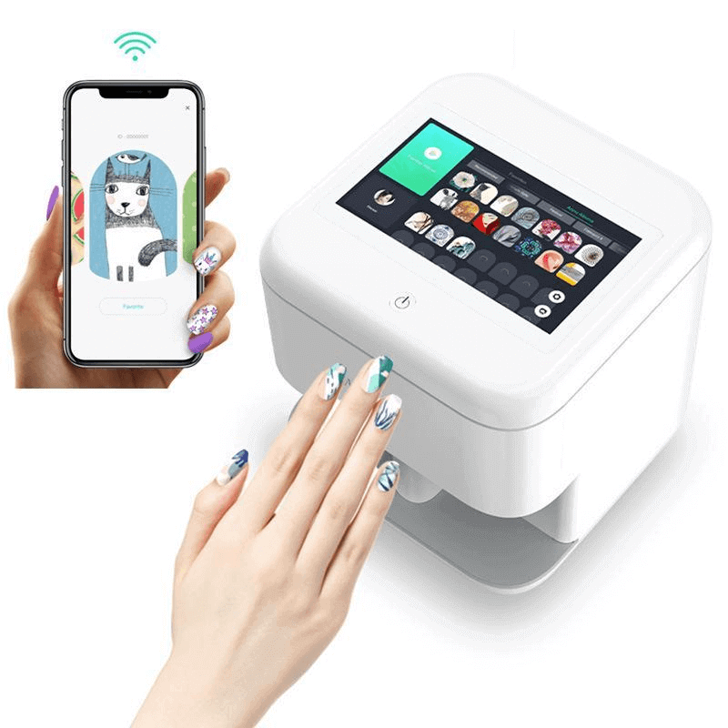  Nail Printer Nail Art Printer Machine 3D Touch Screen Smart  Nail Printer APP DIY Automatic Nail Art Printing Machine (Color : Pink) :  Beauty & Personal Care
